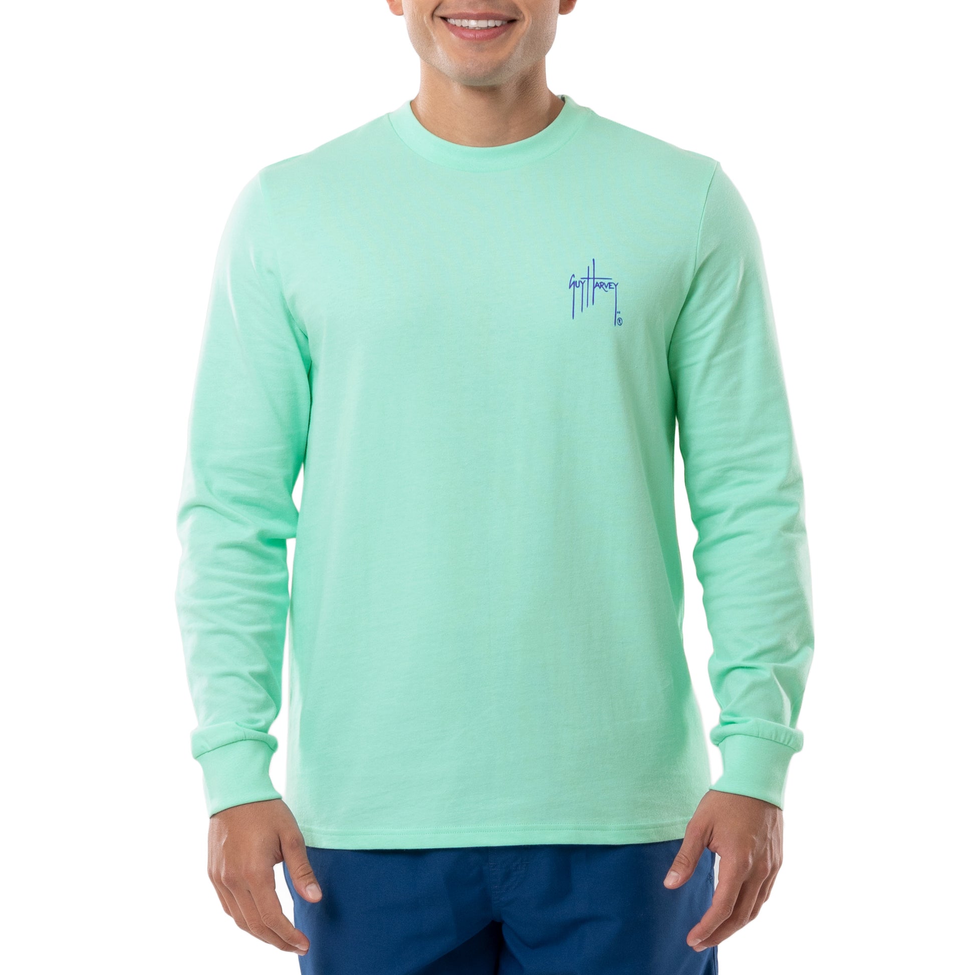 Guy Harvey | Men's Trifecta Long Sleeve T-Shirt, 2XL | 100% Cotton