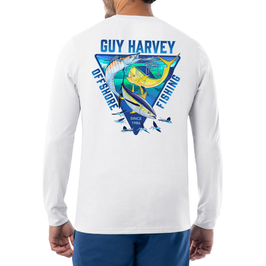 Guy Harvey Long Sleeve Pocket Shirt Adult Medium Blue 2004 Bull