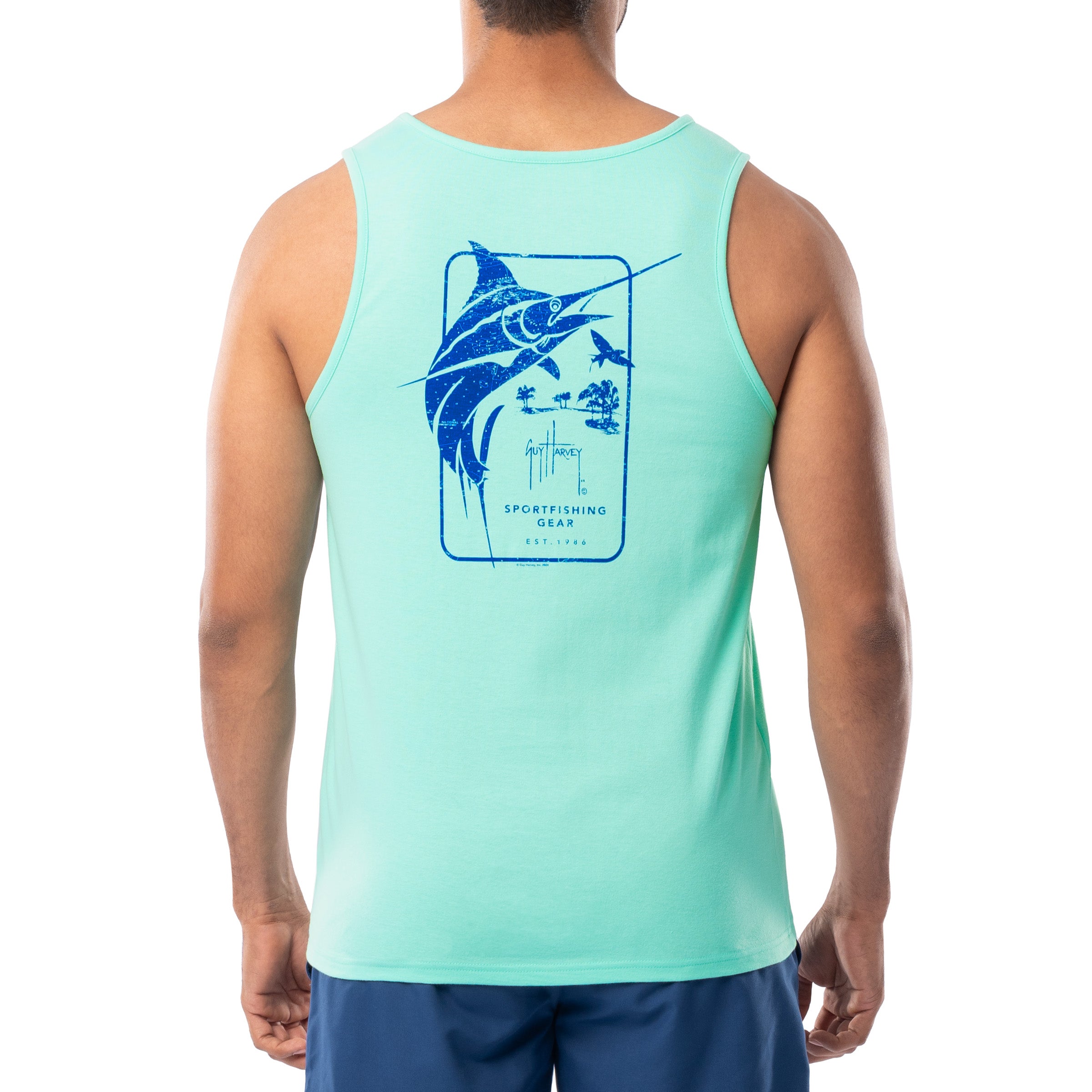 Men's Marlin Stencil Tank Top