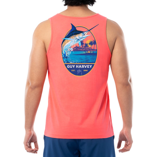 Men's Blue Hawaiian Tank Top