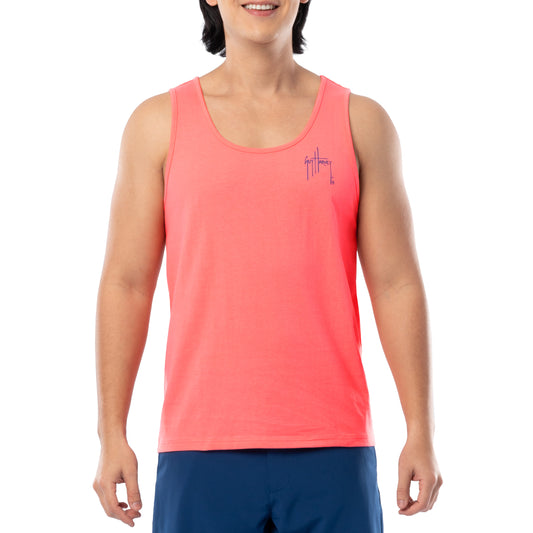 Men's Blue Hawaiian Tank Top