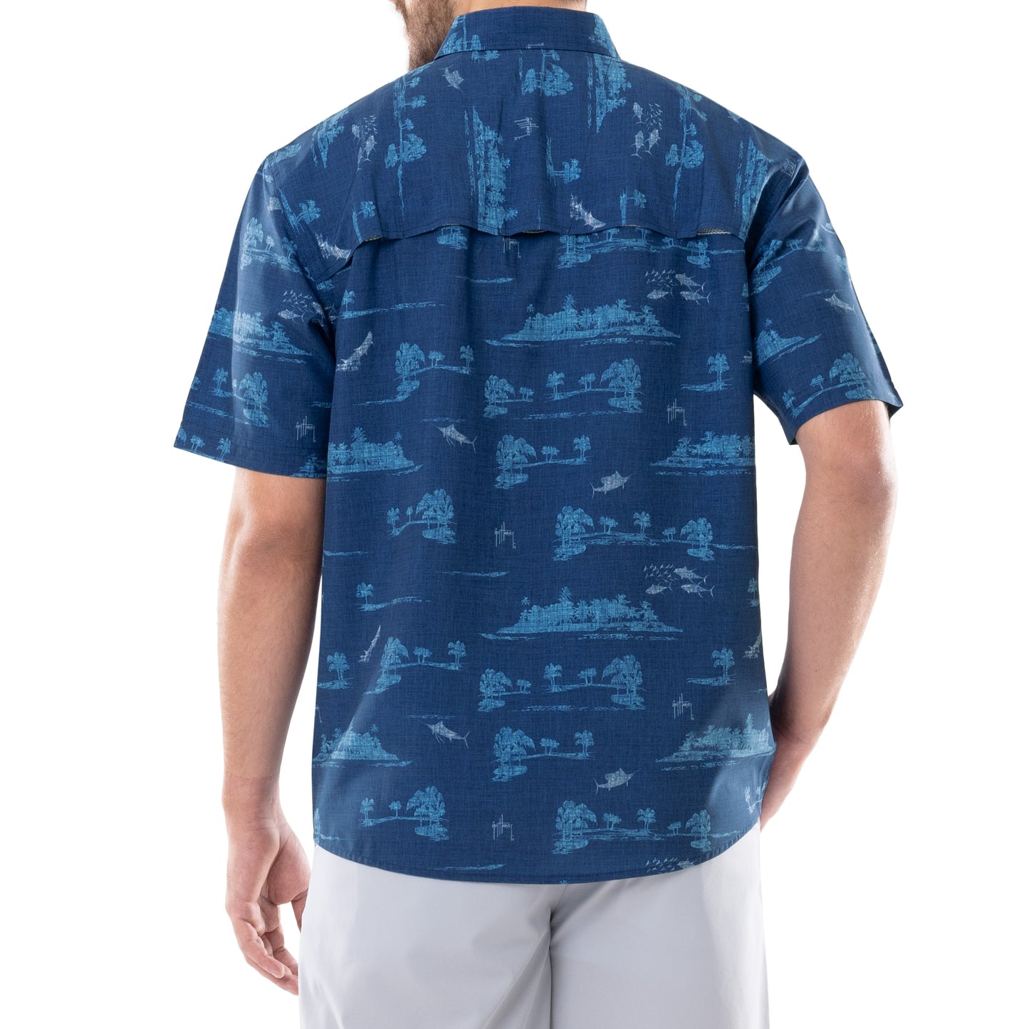 Water Droplets and Hexagon Background Performance Fishing Shirts