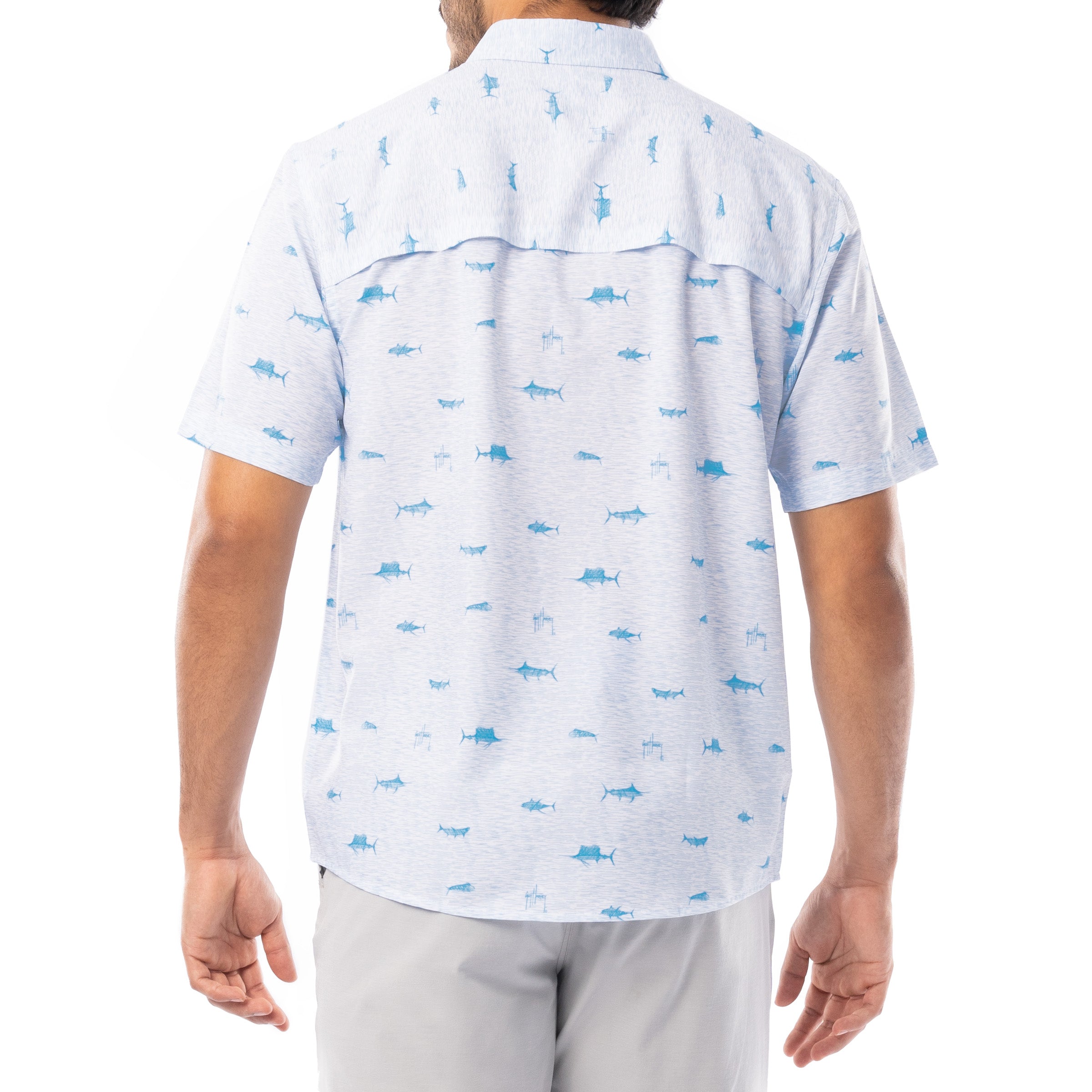 Men's Neat Scribble Performance Fishing Shirt