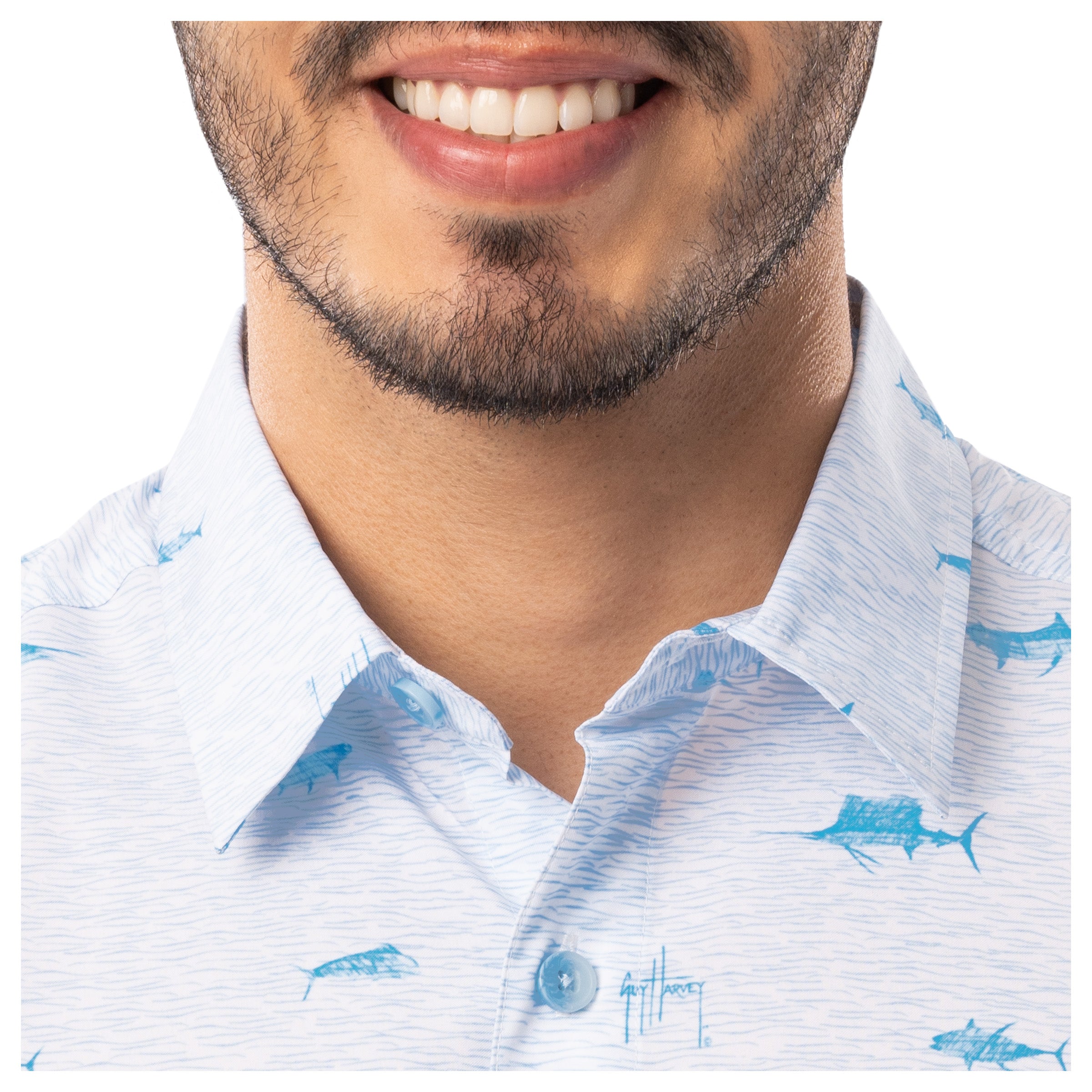 Men's Neat Scribble Performance Fishing Shirt