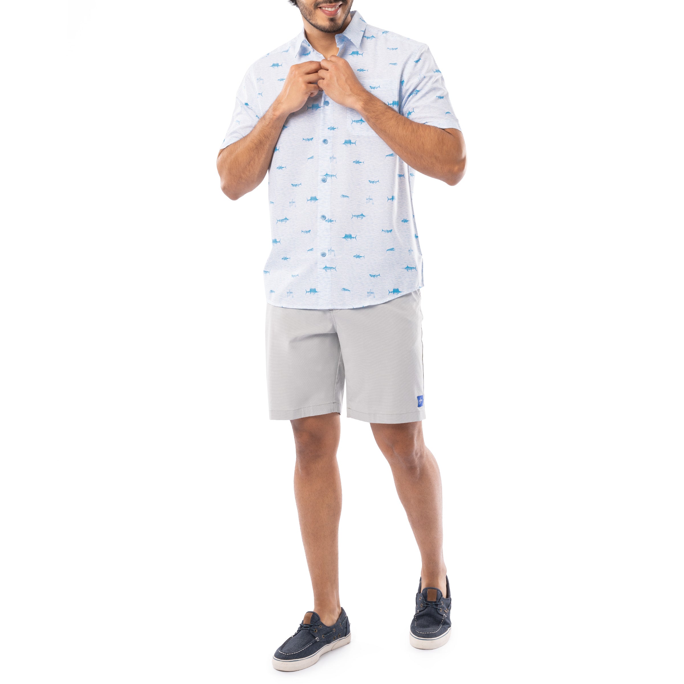 Men's Neat Scribble Performance Fishing Shirt