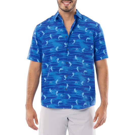 Men's NWT Chiliwear LSU Purple vented fishing shirt short sleeves Sz Med