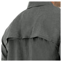 Gray shirt with a collar and short sleeves on a white background