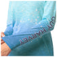 Ladies Aqua Long Sleeve Raglan Slub Shirt
