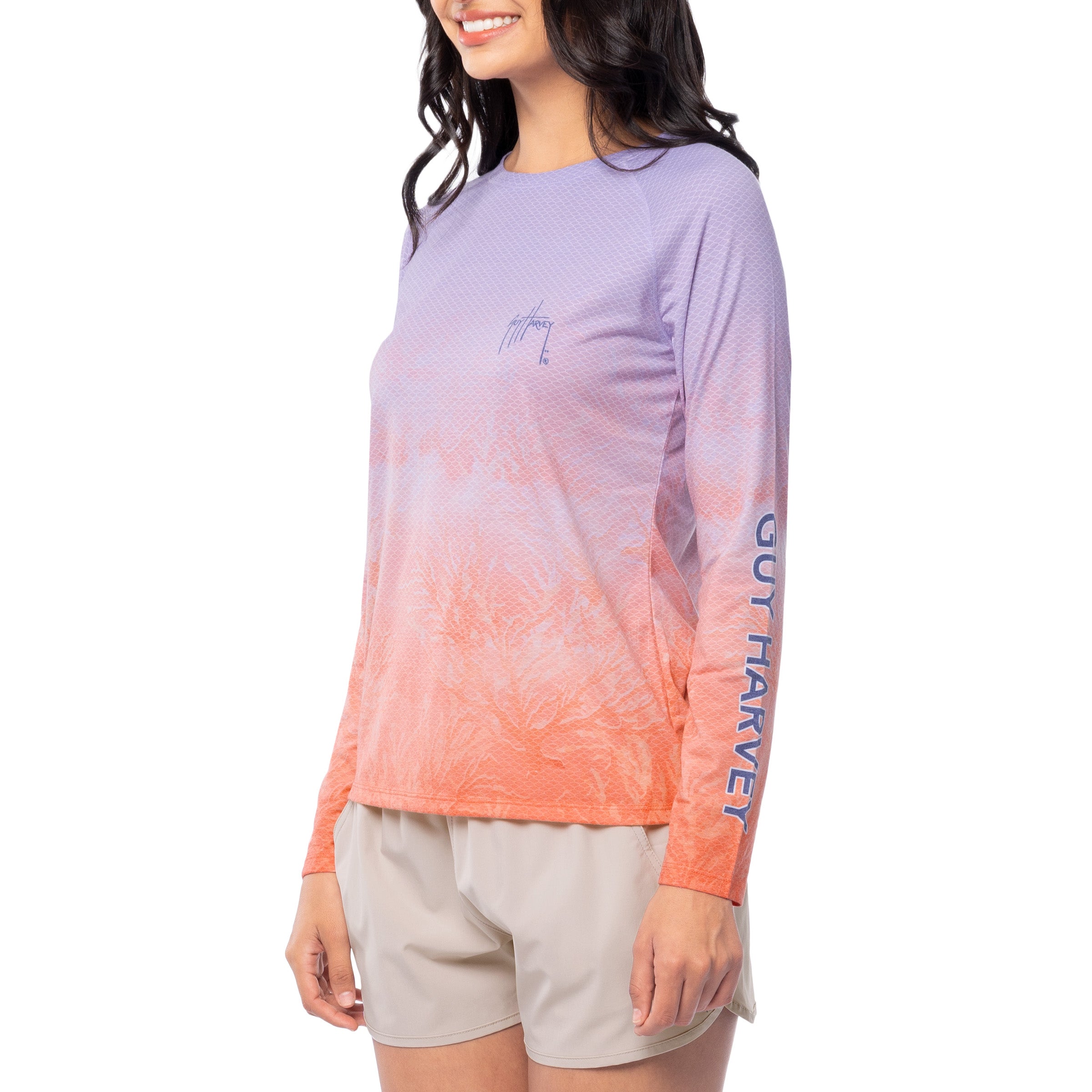 Ladies Coral Sky Long Sleeve Raglan Slub Shirt