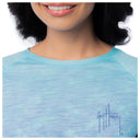 Women's Blue Scale Long Sleeve Raglan Slub Shirt