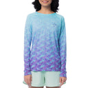 Women's Blue Scale Long Sleeve Raglan Slub Shirt