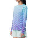 Women's Blue Scale Long Sleeve Raglan Slub Shirt