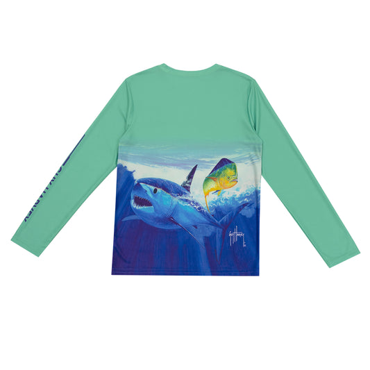 Kids Shark Ombre Performance Sun Protection UPF 30 View 2