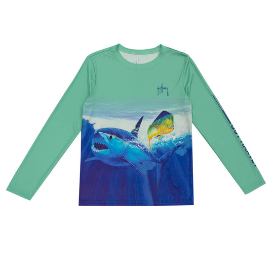 Kids Shark Ombre Performance Sun Protection UPF 30 View 1