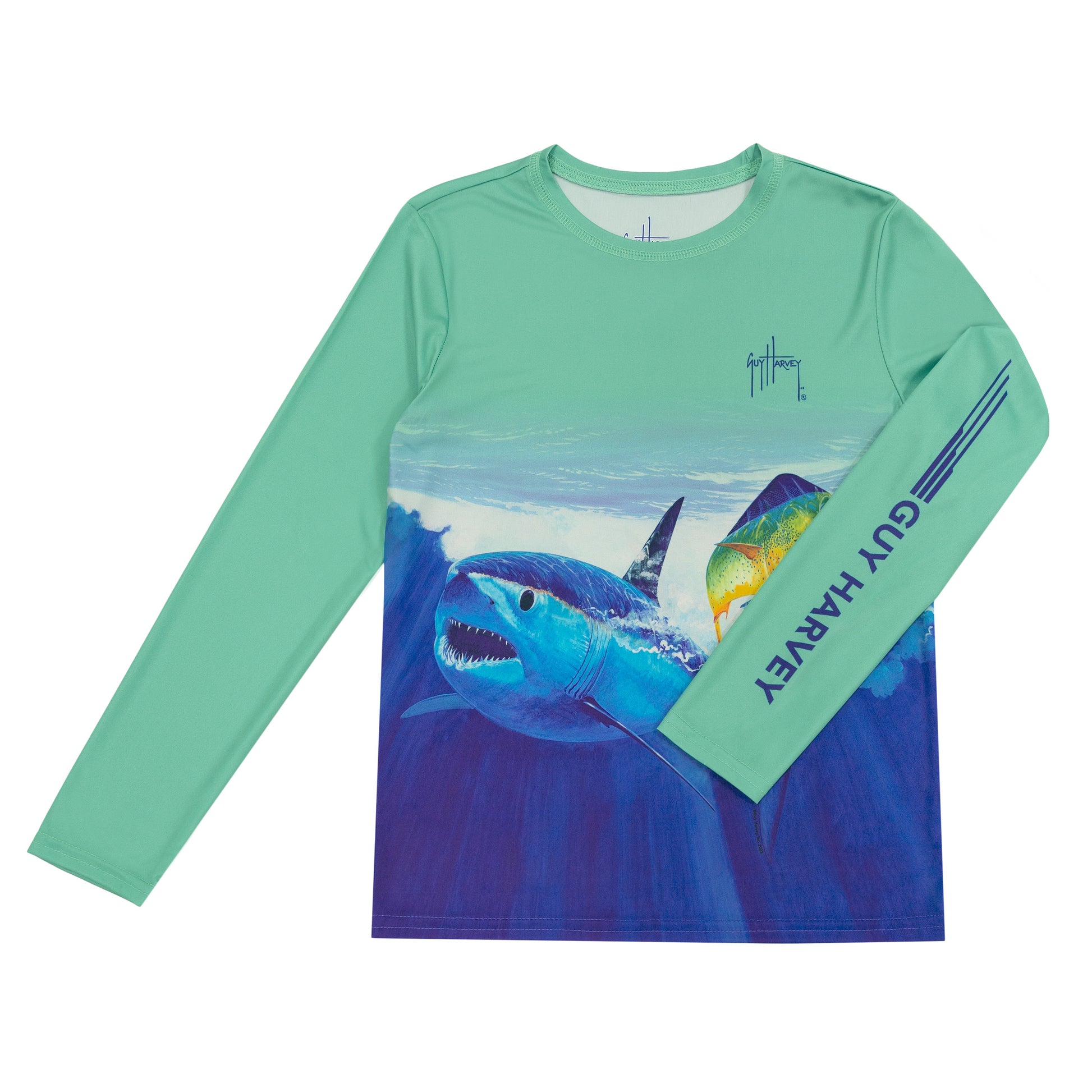 Kids Shark Ombre Performance Sun Protection UPF 30 View 4