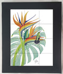 "Green Mango Hummingbird" Tile Art
