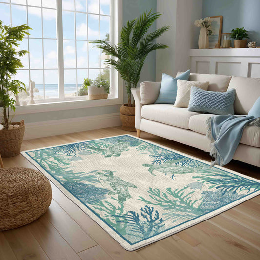 Turtle Coral Area Rug