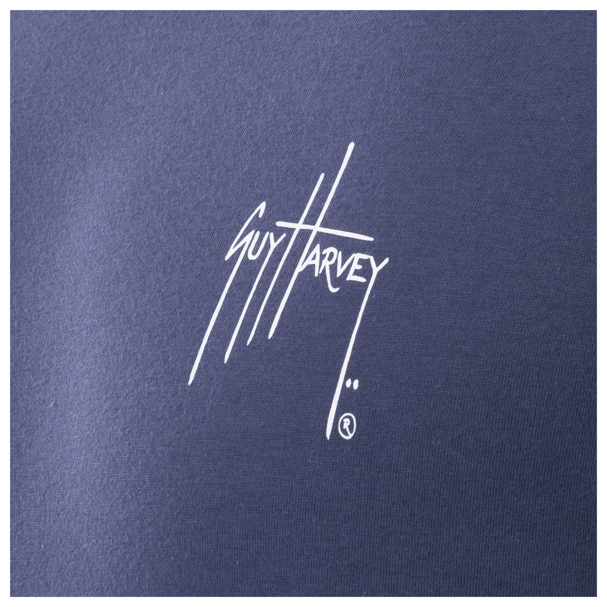 Guy Harvey logo on a blue background