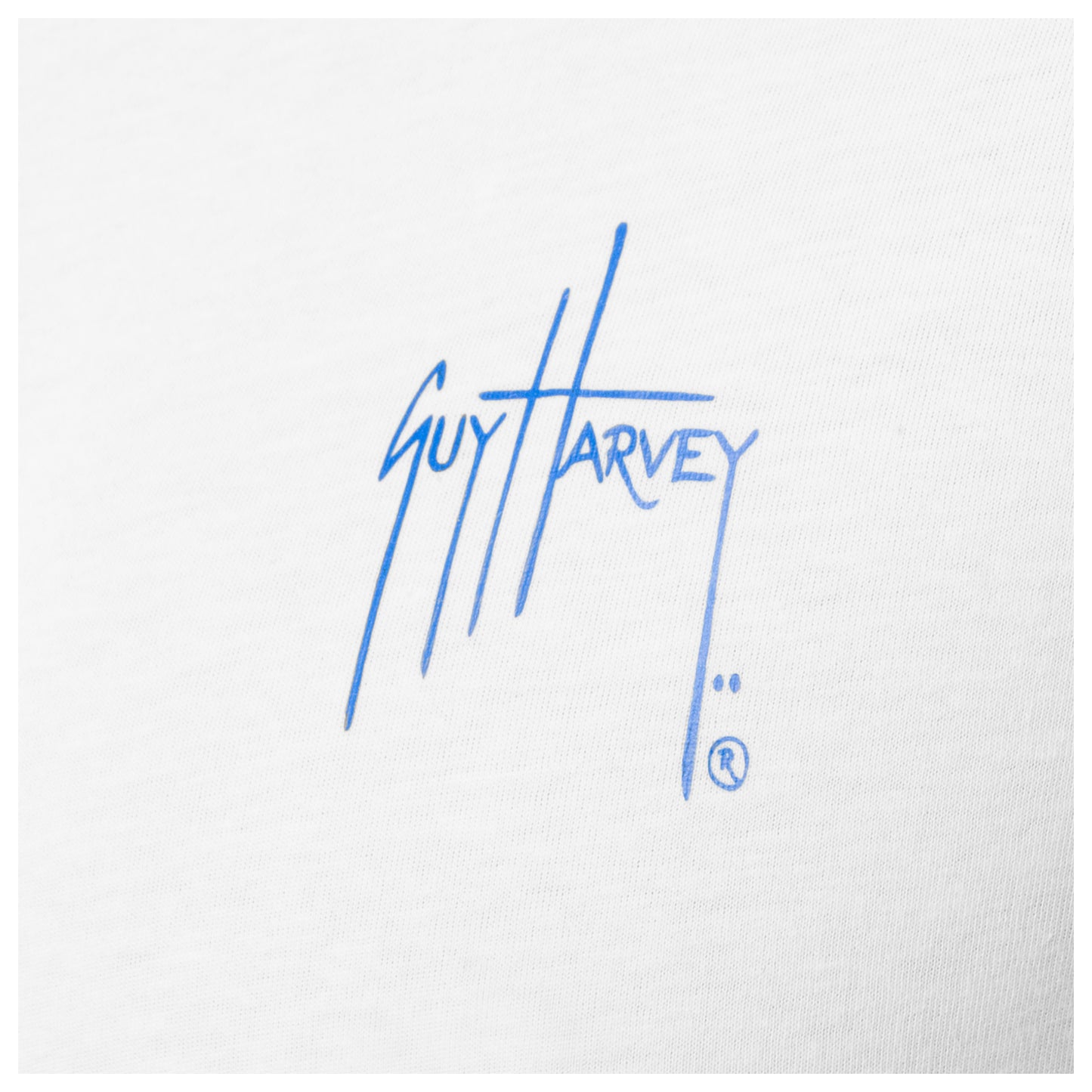 Blue Guy Harvey logo on a white background