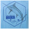 Fishing-themed design with a marlin illustration and 'Saltwater Fishing 1986' text on a blue background.