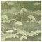 Patterned fabric with green and beige design