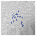 Gray fabric with blue Guy Harvey logo