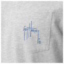 Gray shirt with blue 'Guy Harvey' logo on the pocket