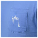 Blue shirt with Guy Harvey logo on a pocket