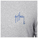 Gray fabric with blue Guy Harvey logo