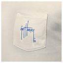Beige shirt with Guy Harvey logo on a white background