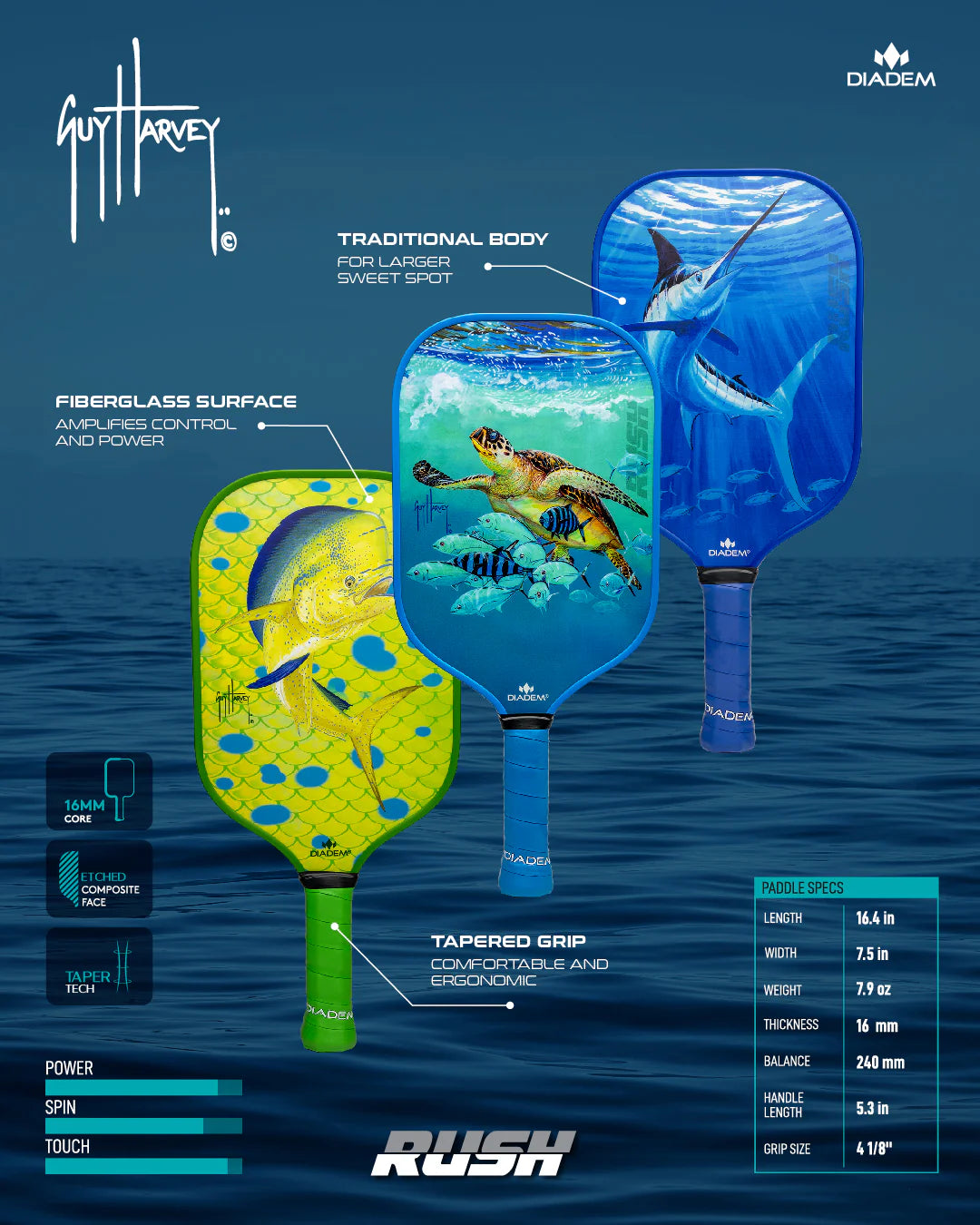 Mahi Mahi Rush Pickleball Paddle