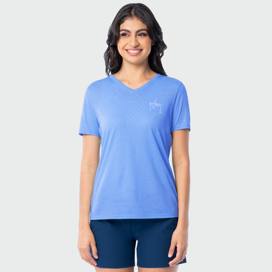 HarborLite V-Neck Tee - Shell Yeah