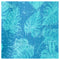 Blue fabric with floral and geometric patterns