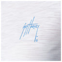White fabric with blue 'Guy Harvey' logo