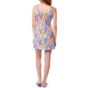 Women's Modern Coral Printed A-Line Dress