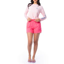 Women's Pink Solid Short