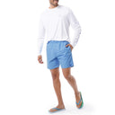 Men's Light Blue Solid 7" Swim Trunks