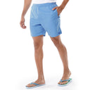 Men's Light Blue Solid 7" Swim Trunks