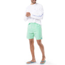Men's Light Green Solid 7" Swim Trunks