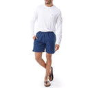 Men's Navy Solid 7" Swim Trunks