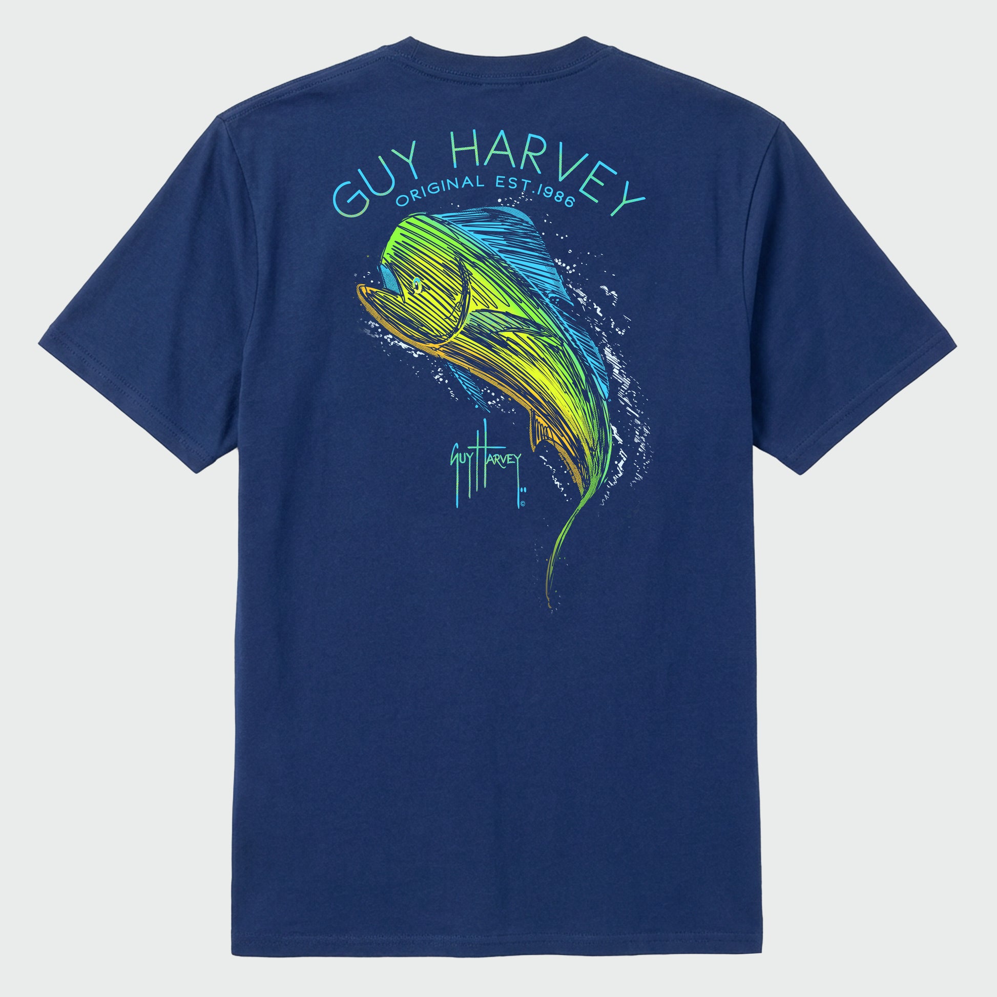 Scribble Mahi OG Pocket Fishing Tee | Guy Harvey – Guy Harvey