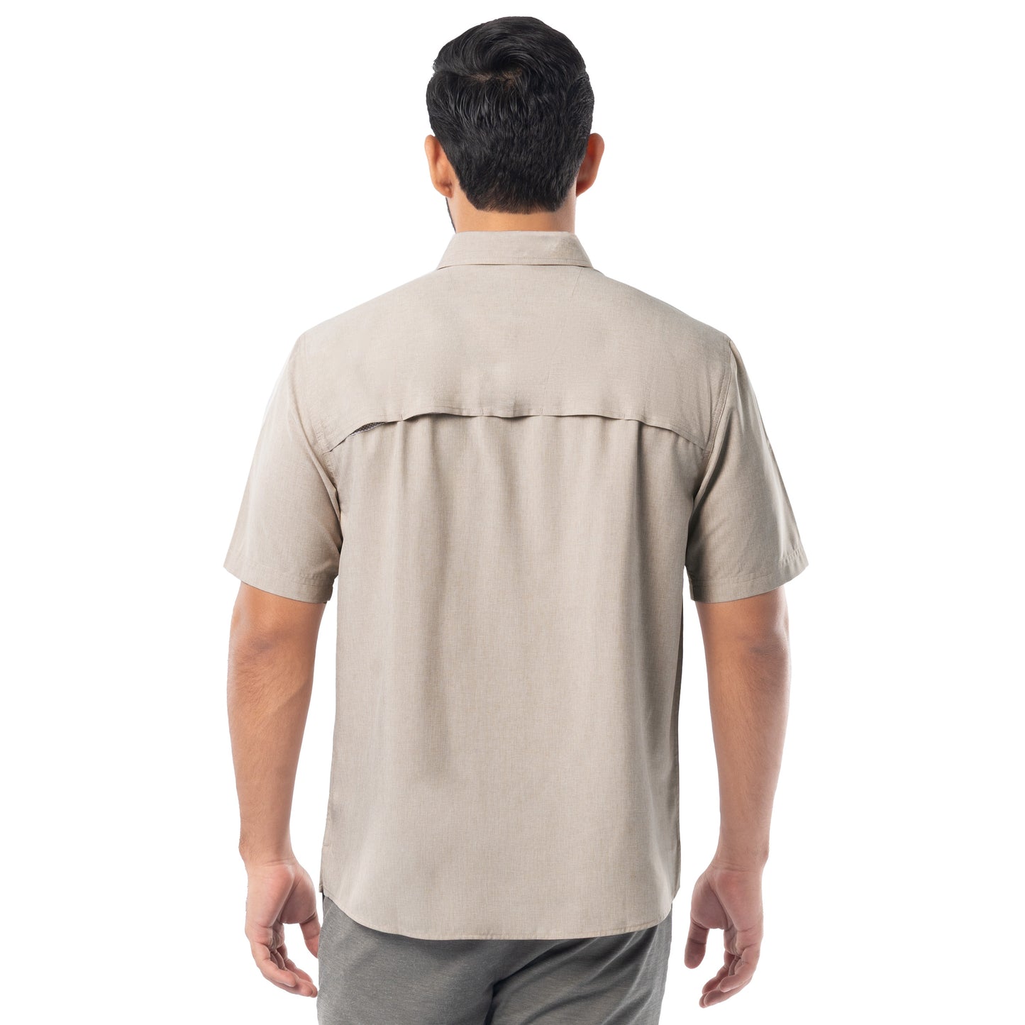 Men's Short Sleeve Heather Textured Performance Fishing Shirt
