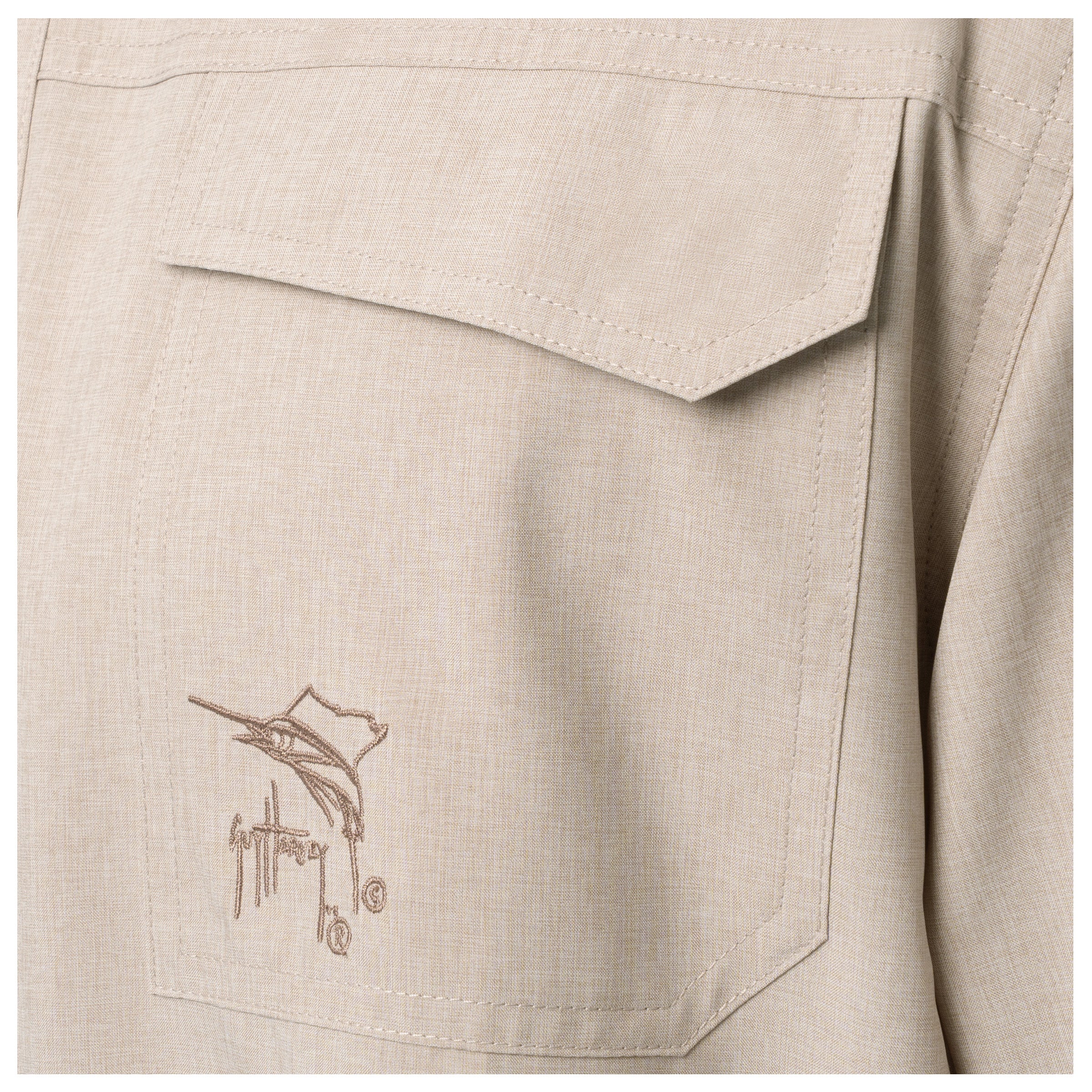 Men's Short Sleeve Heather Textured Performance Fishing Shirt