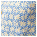 Close-up of left chest pocket on blue and sand Guy Harvey Dot Palm Printed Resort Shirt.