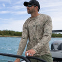 Men's Marlin Air Sun Protection Printed Crew - Mallard Camo