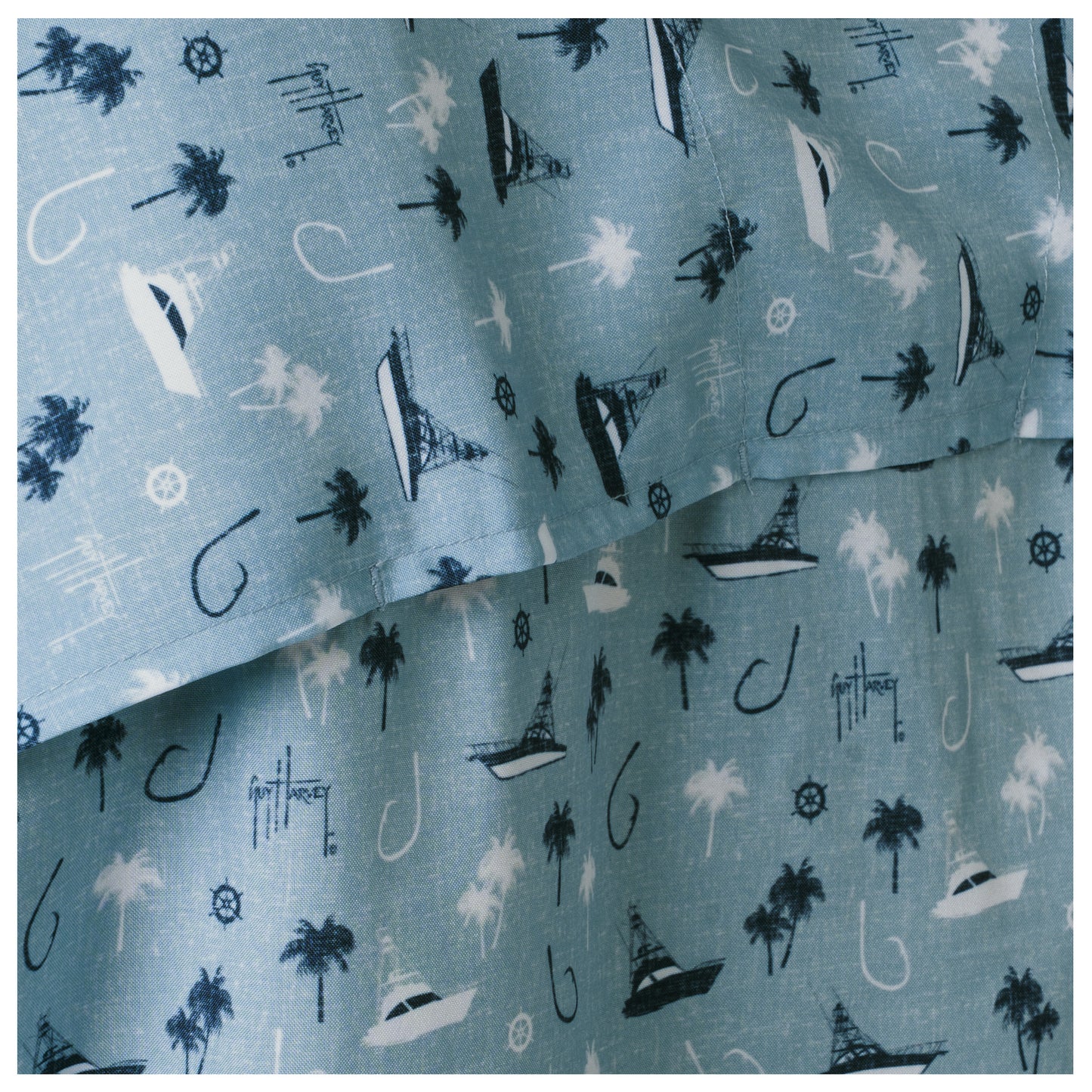 Men's Nautical Palms Printed Performance Fishing Shirt