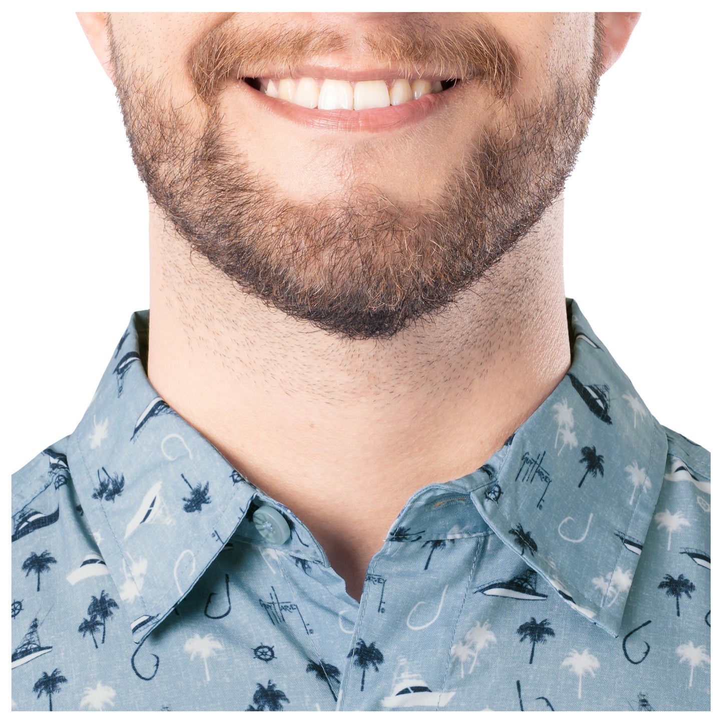 Men's Nautical Palms Printed Performance Fishing Shirt