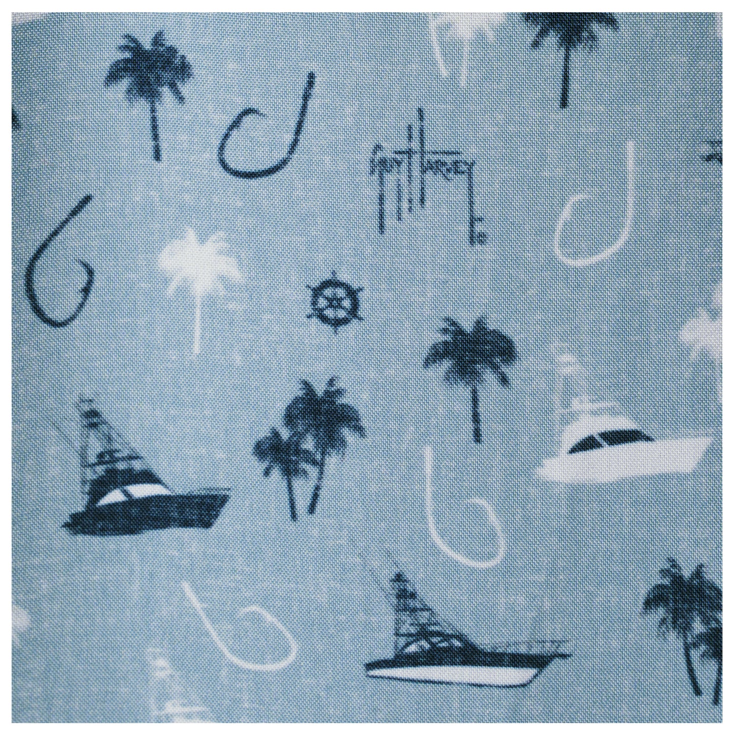 Men's Nautical Palms Printed Performance Fishing Shirt