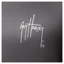 White Guy Harvey signature logo printed on left chest of charcoal gray Men’s Rack Hoodie.