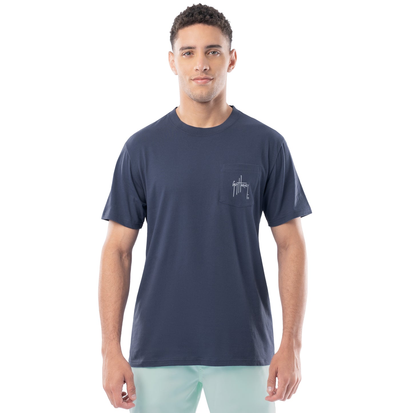 Men's Sketchy Blue Lightweight Pocket Tee